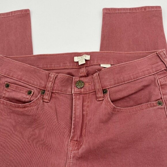 J. Crew Womens Size 25x26 Toothpick Skinny Ankle Cropped Rose Pink Jeans - Picture 2 of 4